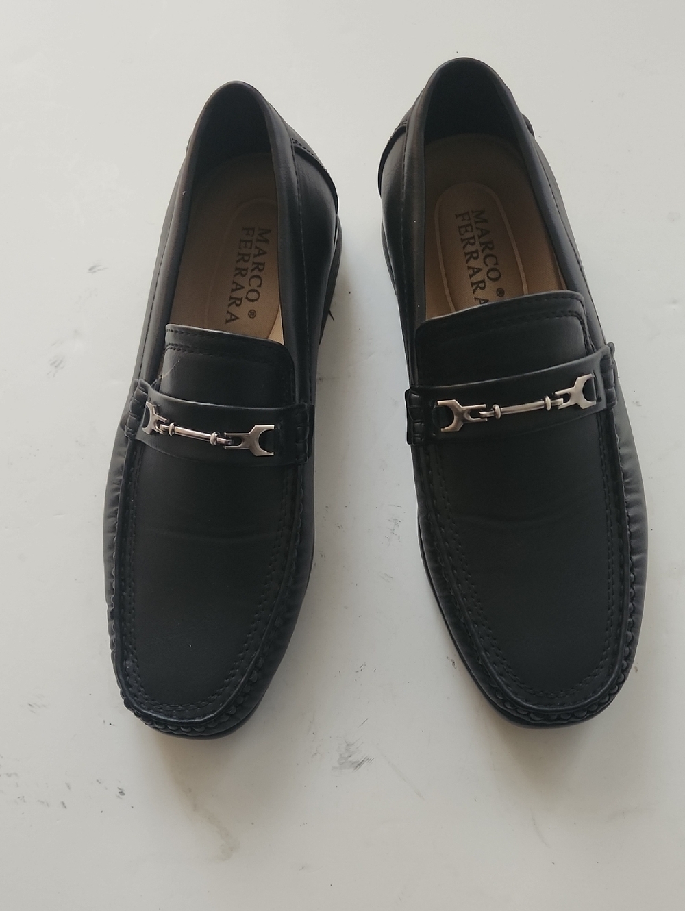 Men's Black Leather Bit-Detail Loafers